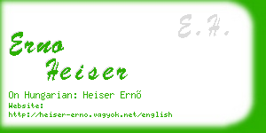 erno heiser business card